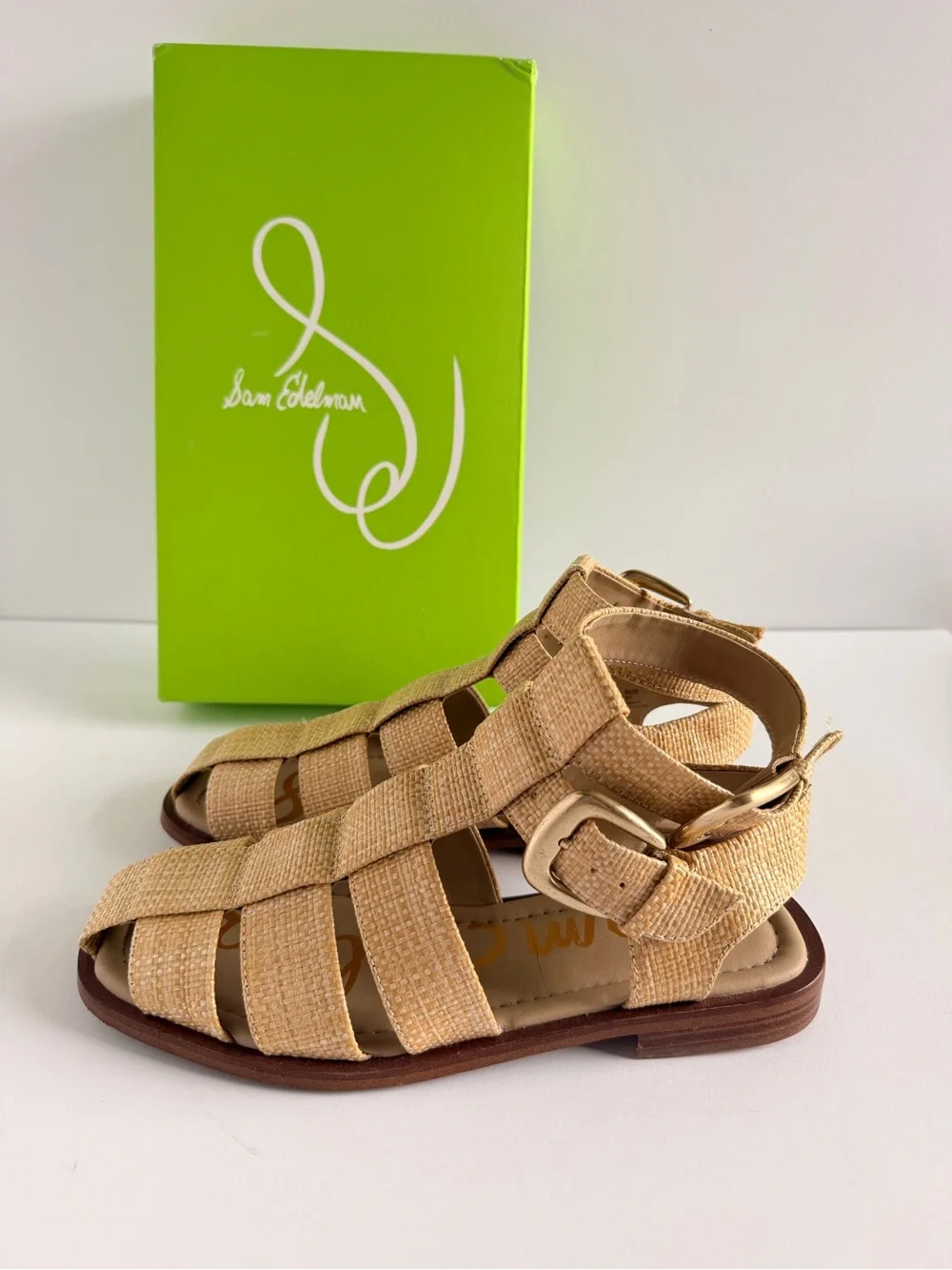 Sam Edelman Beige Woven Fisherman Sandals